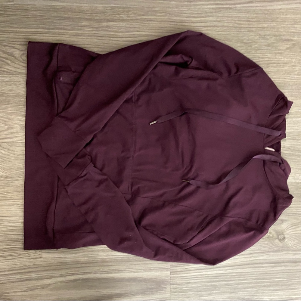 Plum purple athletic hoodie with light fleece lining